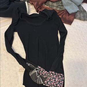 Free People Black Off-the-Shoulder Sweater